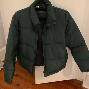 Brandy green puffer jacket